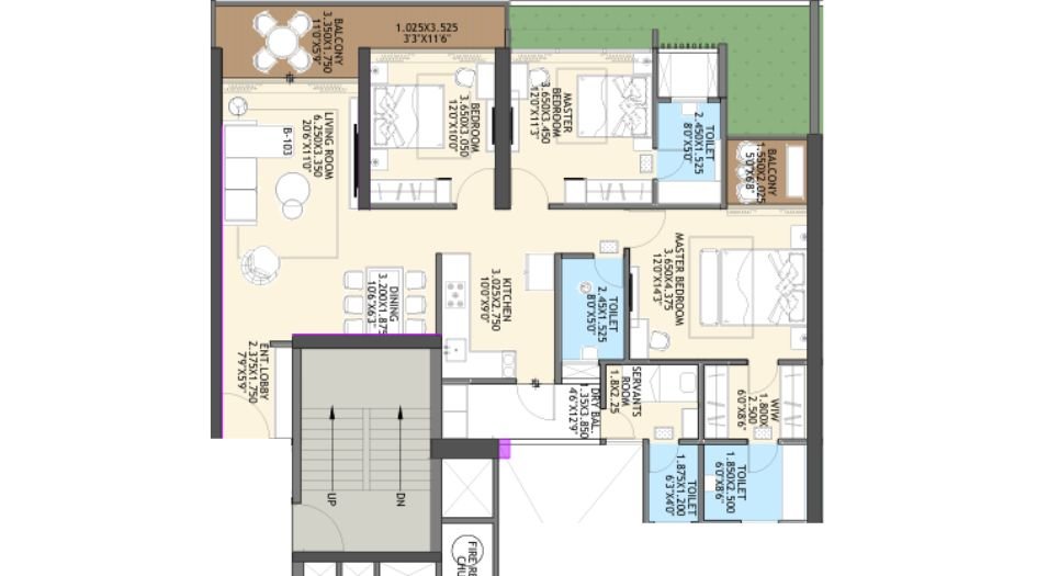 Ganga-Platinum-FLoor-plan-3.5 BHK-1459 sqft